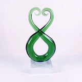 NZ Maori Green Glass Kissing Koru Ornament or Trophy - ShopNZ