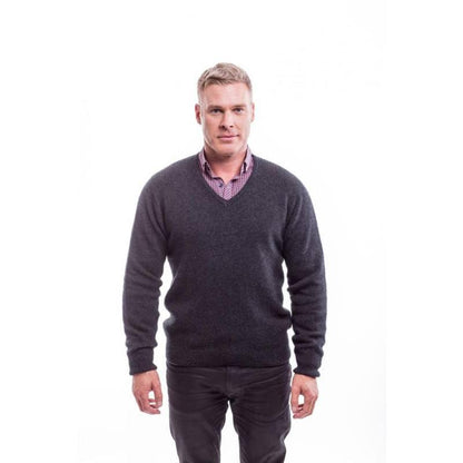 NZ Merino Possum Silk Mens V - neck Sweater - ShopNZ