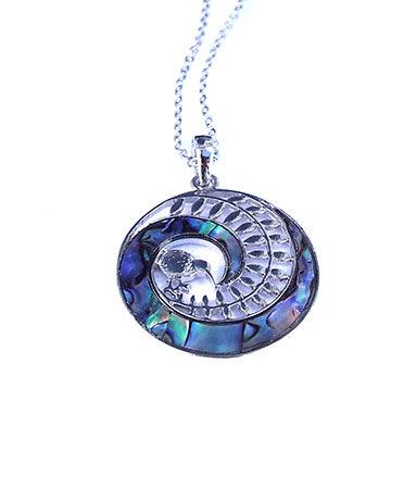 NZ Paua Fern Kiwi Koru Necklace - Boxed - ShopNZ