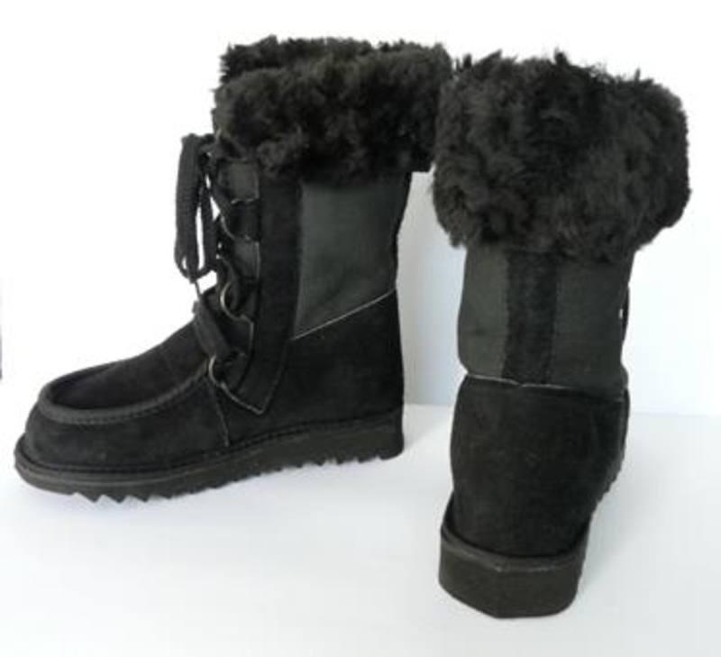 NZ Sheepskin High - calf Lace - up Boots - ShopNZ