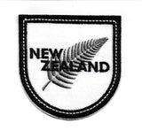 White and Black Silver Fern Iron on Patch - ShopNZ
