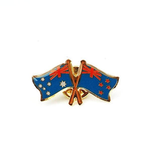 New Zealand and Australia Crossed Flags Pin Badge - ShopNZ
