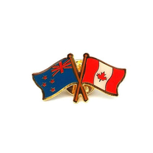 NZ and Canada Crossed Flags Badge - ShopNZ