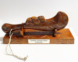 Large 46cm Carved Maori Wahaika Club on Stand - ShopNZ