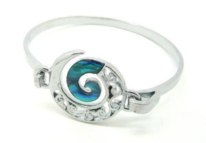 Pretty NZ Paua and Silver Koru Bracelet - ShopNZ