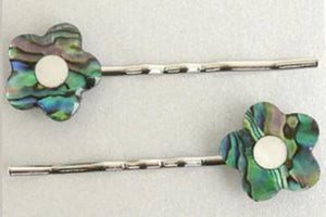 Paua Flower Hair Bobby Pins - ShopNZ