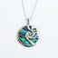 Silver and Paua Shell Koru Wave Necklace