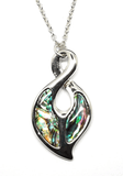 Affordable Silver and Paua Twist Necklace - ShopNZ