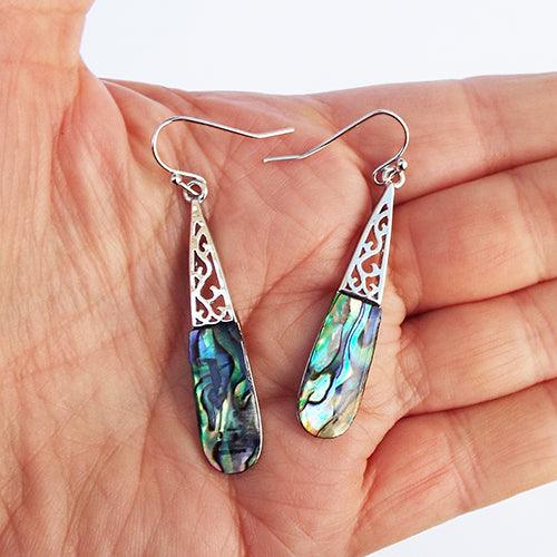 Pretty Filigree Paua Shell Earrings - ShopNZ
