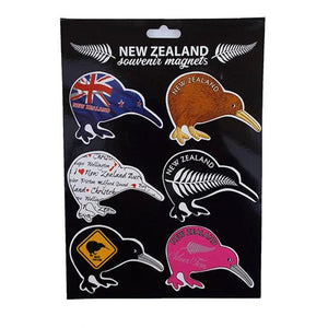 Pack of 6 Flat Kiwi Bird Fridge Magnets - ShopNZ