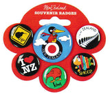 Pack of 6 NZ Souvenir Button Badges - ShopNZ