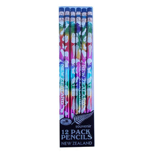 Pack of 12 NZ Icons Pencils with Erasers - ShopNZ