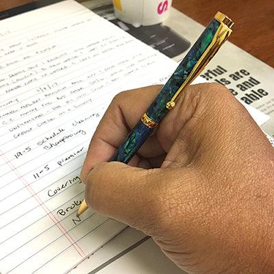 Quality NZ Paua Shell Pen in Velvet Box - ShopNZ