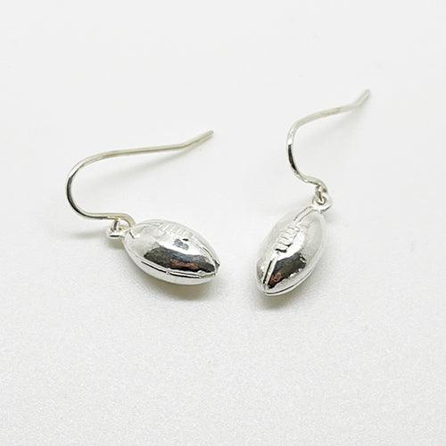 Sterling Silver Rugby Ball Charm or Earrings - ShopNZ