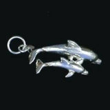 Sterling Silver Pair of Dolphins Charm - ShopNZ