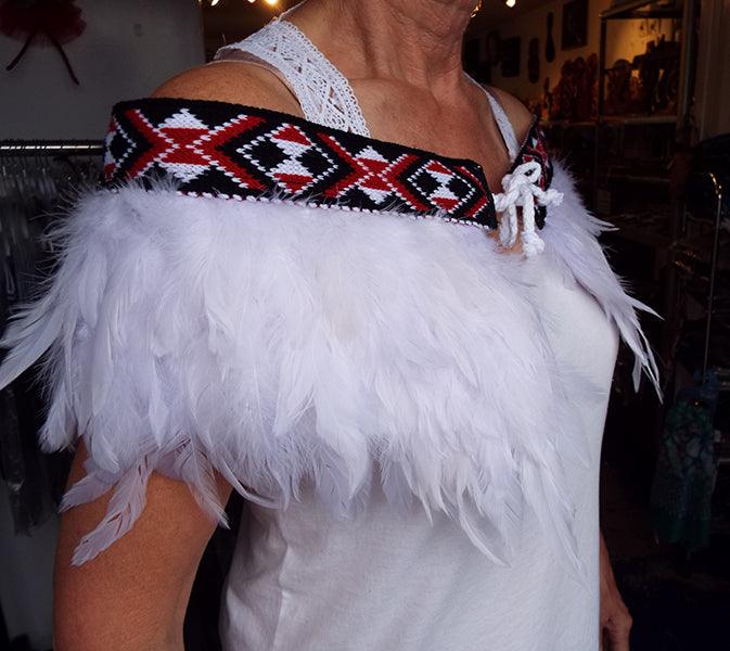 Short White Ceremonial or Wedding Korowai - ShopNZ