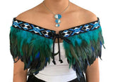 Paua Blue Ceremonial Short Korowai - ShopNZ