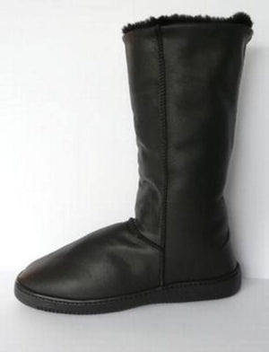 NZ Black Leather and Sheepskin Ugg Boots - ShopNZ