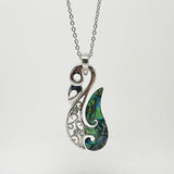 Silver and Paua Shell Manaia Protector Necklace - ShopNZ