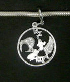 Sterling Silver NZ Icons Kiwi Map Fern Charm - ShopNZ