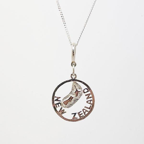Sterling Silver NZ Map Charm or Necklace - ShopNZ