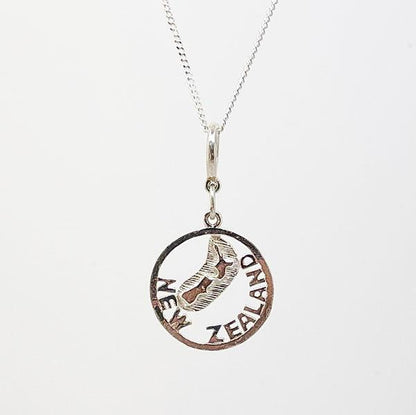 Sterling Silver NZ Map Charm or Necklace - ShopNZ