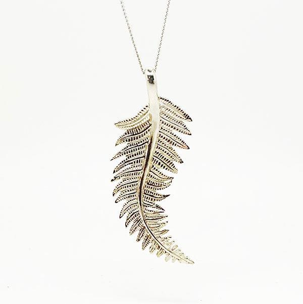 Sterling Silver NZ Silver Fern Necklace - ShopNZ