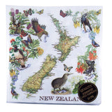 NZ Map Birds Flowers Napkins - ShopNZ