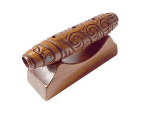 Maori Koauau Flute on Stand - ShopNZ