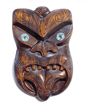 Heavily Carved Extra Large Maori Tiki Mask - ShopNZ