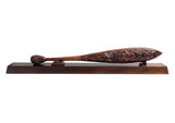 Mahogany Maori Waka Hoe Paddle with Optional Stand - ShopNZ