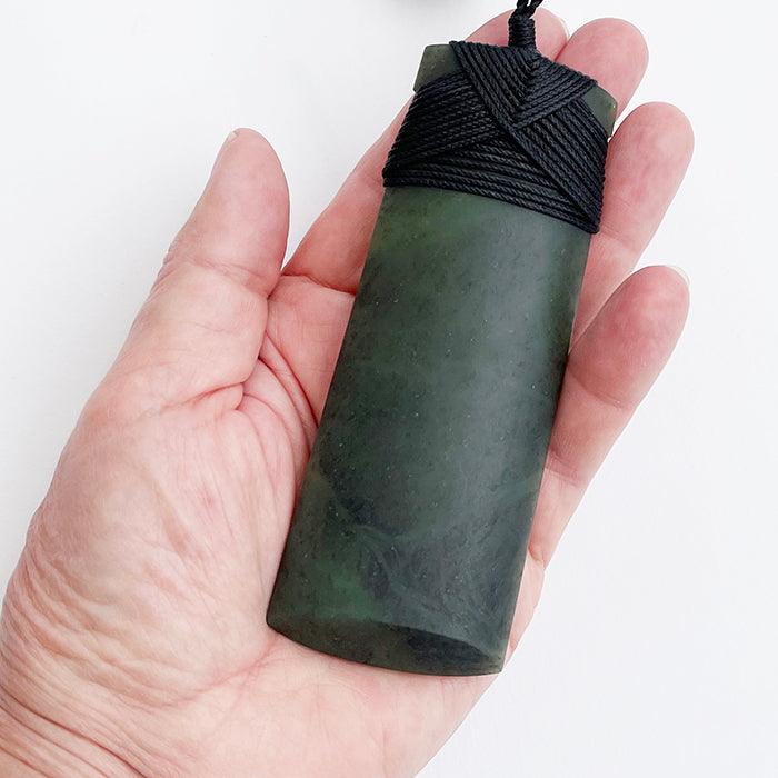 Whopper Large 11.5cm Ngai Tahu Greenstone Toki Necklace - ShopNZ
