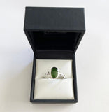 Womens Oval Sterling Silver and Greenstone Ring - ShopNZ